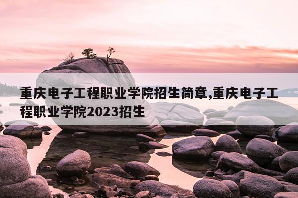重慶電子工程職業學院招生簡章,重慶電子工程職業學院2023招生